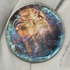 1995 American Silver Eagle 1oz .999 Round Coin TONER Blue Purple Rainbow COOL!