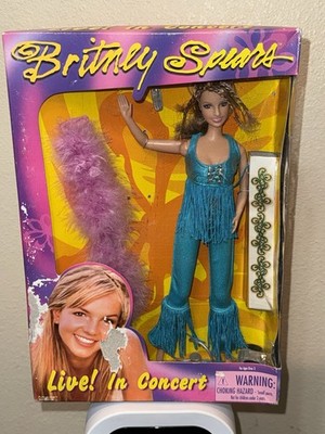 Britney Spears Live! In Concert Doll NIB 2000 Y2K Britney Doll Blue Outfit Oops!