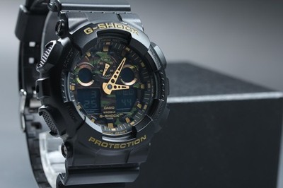 [Fast neuwertig] Casio G-Shock GA-100CF schwarze analoge Quarzuhr aus JAPAN