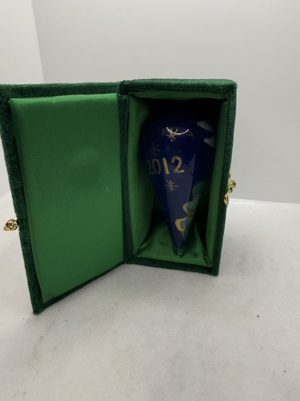 2012 Li Bien  Handpainted Glass Teardrop Pier 1 Imports Angels Ornament