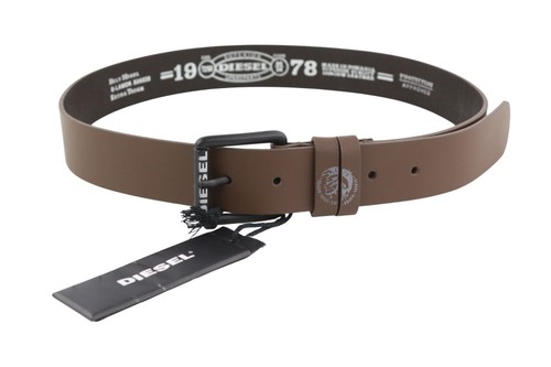 DIESEL B-Lamon Men`s Belt 85 CM Brown Cow Leather Extra Touch Buckle - Picture 2 of 9