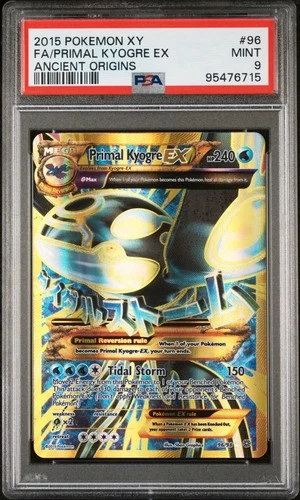 2015 POKEMON XY ANCIENT ORIGINS FA PRIMAL KYOGRE EX #96 PSA 9 MINT