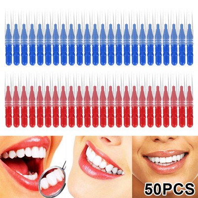 50/100X Interdental Zahnseide Bürsten Zähne saubere Sticks Zahnstocher
