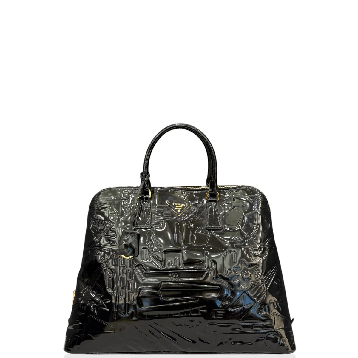 バッグ Prada Patent Leather Satchel Top Handle PRADA Leather Exterior Satchel/Top Handle Bag Handbags & Bags for