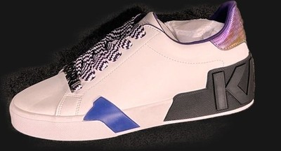 Karl Lagerfeld Melora C25 White Gold Black Shoes Sneakers Womens 8 RARE