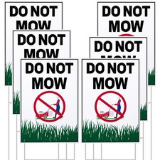 6 Pcs Do Not Mow Sign with Metal H Stake 10 x 7 Inches No Mow May Yard Sign D...