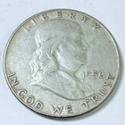 1950 US Franklin 90% Silver Half Dollar Circulated Coin #6496