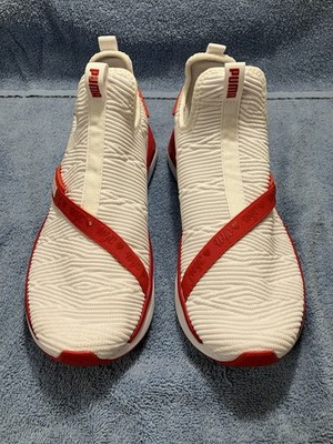 PUMA Slip-On Sneakers Red and White Textured Design