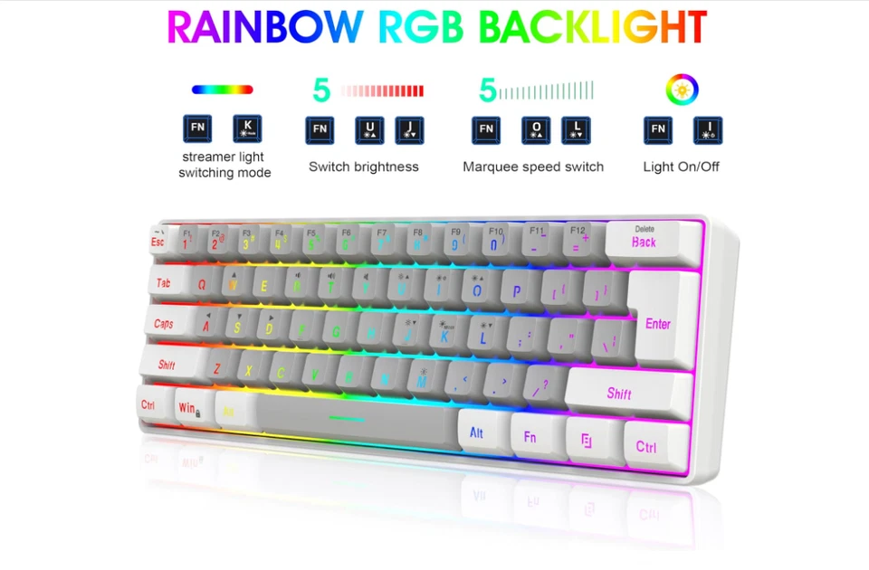 Jugeo De Teclado Y Mouse Gamer Mecanico Para Gaming Multicolor LED Raton Combo Foto 2 de 4