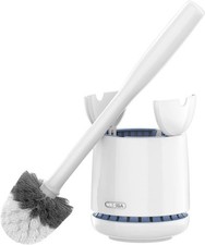 MR.SIGA Toilet Bowl Brush and Holder, Sturdy Long Handle, White, 1 Pack Automa