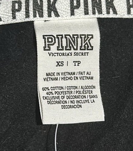 black & white (pearlescent) PINK Victoria's Secret hooded zip up jacket size xs - Bild 4 von 4