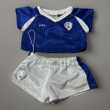 Build-A-Bear Fifa Soccer Team Uniform USA Teddy Bear Soccer Outfit Blue White