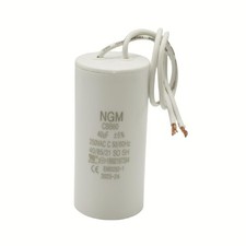 40UF MFD CBB60 Motor Run Capacitor 250VAC Volts Round Cylinder 2 Wires, Metal...