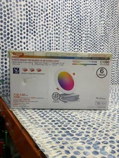 Cloudy Bay Smart 6in Ultra Thin LED Recessed Light w/ Junction Box, WIFI *6 Pack