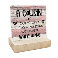 REWIDPARTY Cousin Gifts for Women Cousin Ceramic Sign Keepsake Board Cousin 2