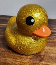 Big Glitter Rubber Duck Dazzle Duckie Large 6 Sparkly Toy Gold, Pool, Jeep