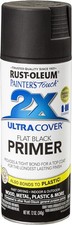 Rust-Oleum 249846 Painter's Touch 2X Ultra Cover, 12oz Flat Black Enamel