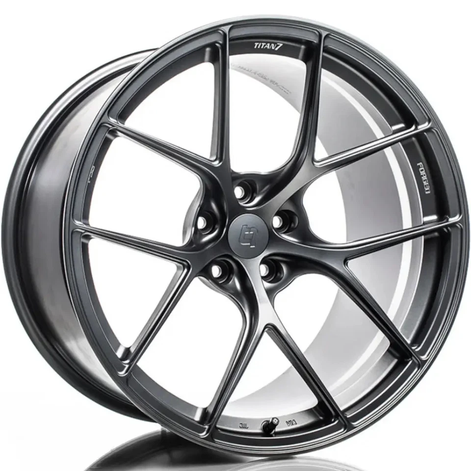 18x9.5 Satin Titanium Wheel Titan 7 T-S5 5x120  22 - Изображение 2 из 3