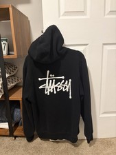 Stussy Black Logo Hoodie Size L