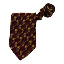 Ermenegildo Zegna Red Silk Tie Floral Abstract Design 3.75x58 Made in Italy