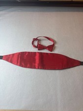 Red Satin Bow Tie Cummerbund Set