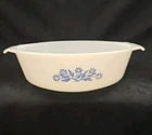 VTG Anchor Hocking Fire King Cornflower Blue Milk Glass Round Casserole Dish 437