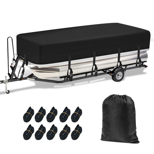 21-24Ft Waterproof Heavy Duty Pontoon Boat Cover Tear Resistant Dust Protection - Picture 14 of 15