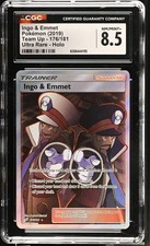 Pokémon TCG GRADED 2019 Ingo & Emmet 176/181 Team Up UR NM/M+ 8.5 ENG