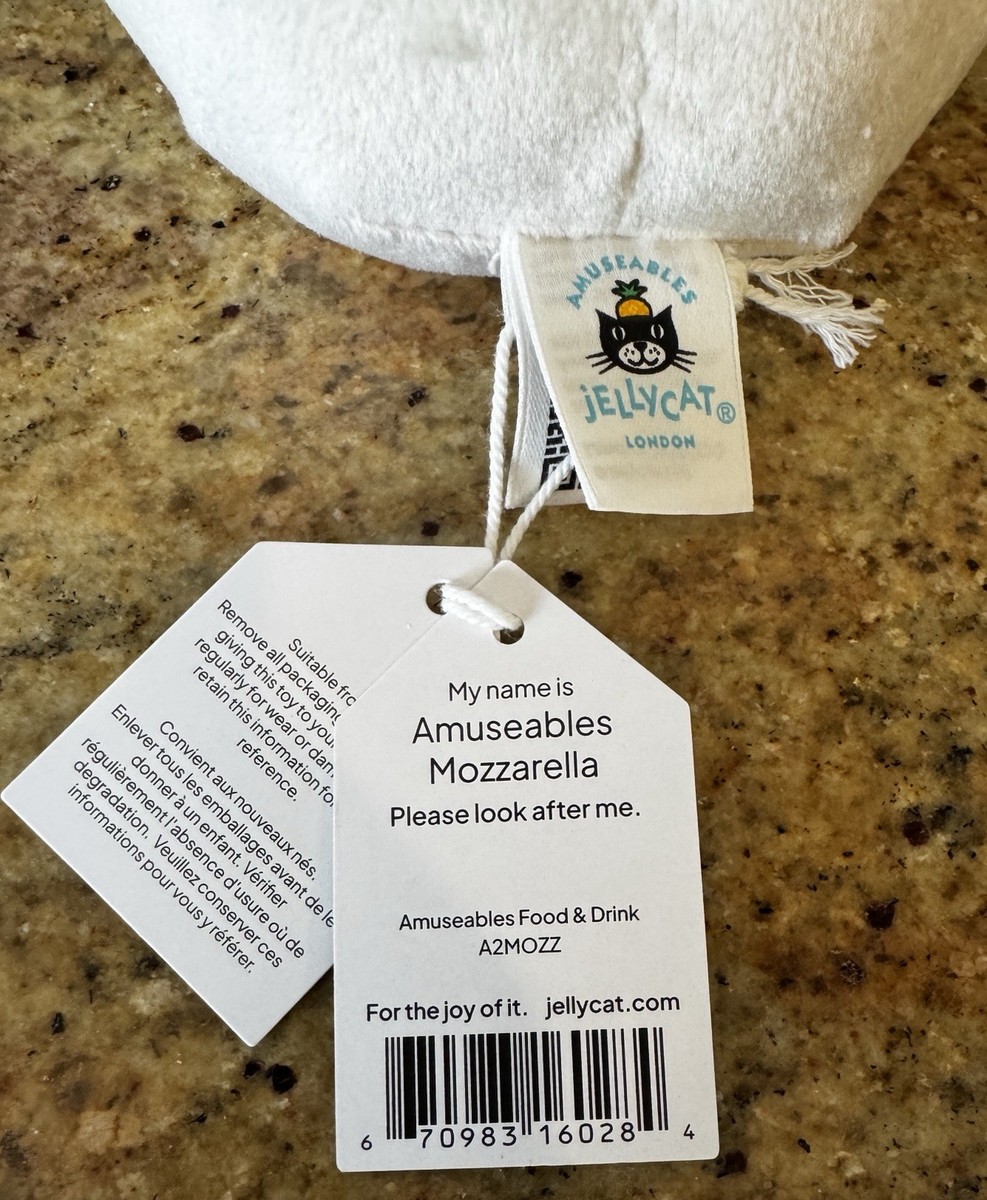 Jellycat London Amuseables Mozzarella Cheese A2MOZZ New With Tags