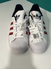 Adidas superstar red white and blue kids size 5.5 New With Tags