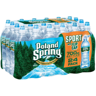 #ad Poland Spring Natural Spring Water Sports Cap Bottles 23.7 OZ 24 PACK $45.99