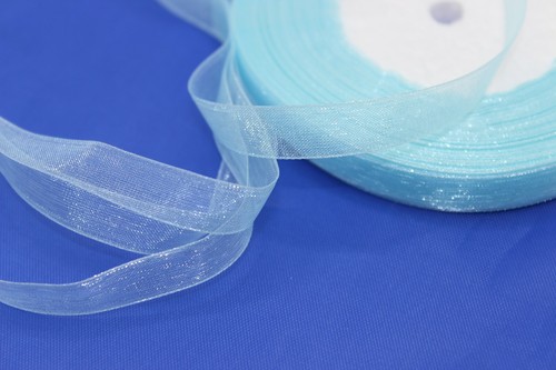50yds - ORGANZA RIBBON, WOVEN EDGE Various Sheer Colours. - 10mm, - 45.72m/roll - Picture 31 of 40
