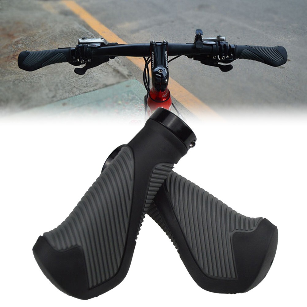 Ergonomic Dual Compound Rubber Bike Grips Reduce Hand Numbness and