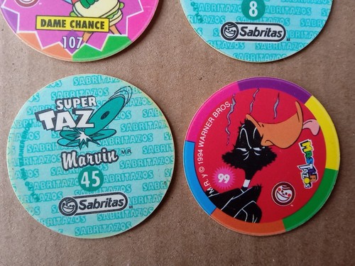 Looney Tunes Master Super Tazos Pog Sabritas 1994 Mexico (4) set of six 6 pogs - Bild 10 von 12