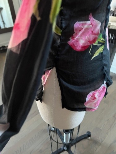 DOLCE & GABBANA - STYLISH BUTTON-DOWN BLOUSE / SHIRT Floral Black 100% Cotton S - Picture 10 of 12