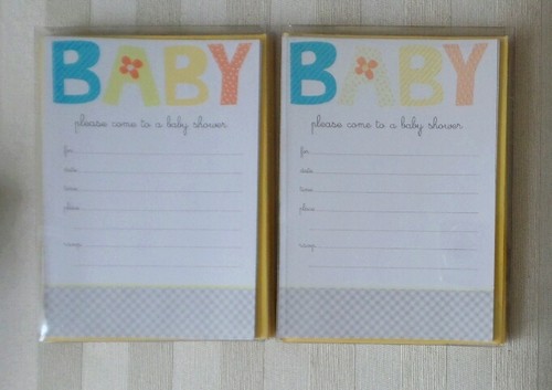 Lot of TWO CARLTON Baby Shower INVITATIONS Total SIXTEEN New In Package - Picture 1 of 2