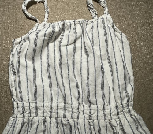 Gap Kids Girls XL Extra Large Dress White Blue Striped Embroidered Design EUC - Picture 3 of 5