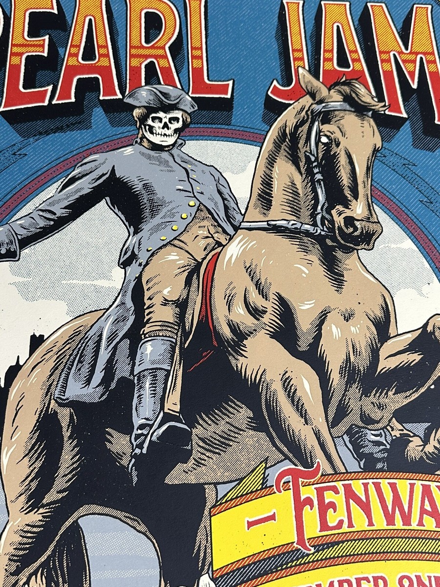 2018 Pearl Jam Fenway Park Boston Artist Signed Poster Ian