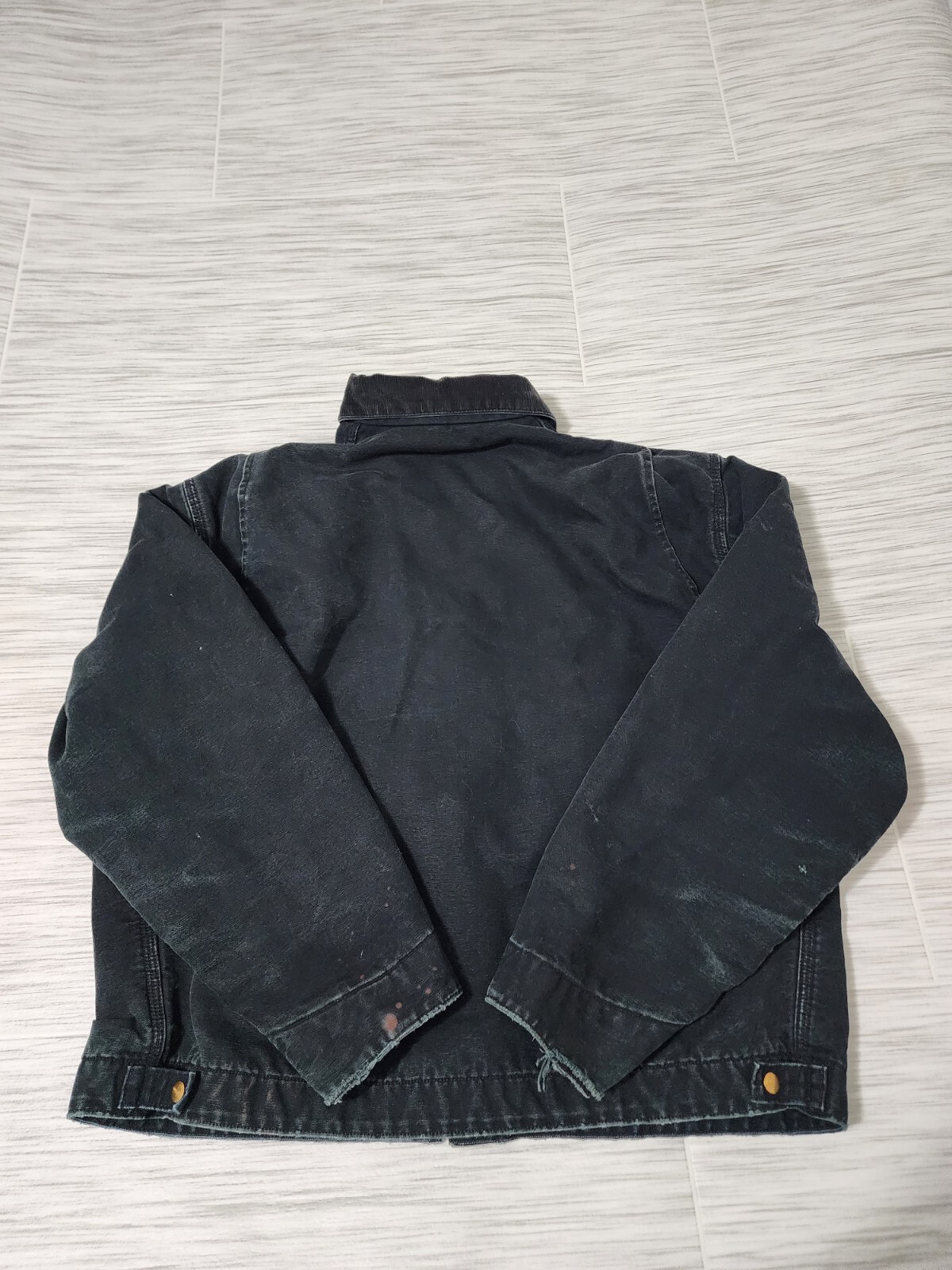 Carhartt J001 BLK Blanket Lined Duck Detroit Work Jacket USA 2XL Tall