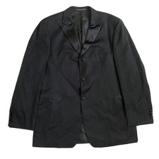 Hugo Boss Super 100 Black Wool Tuxedo Jacket 3 Button Satin Lapel Classic