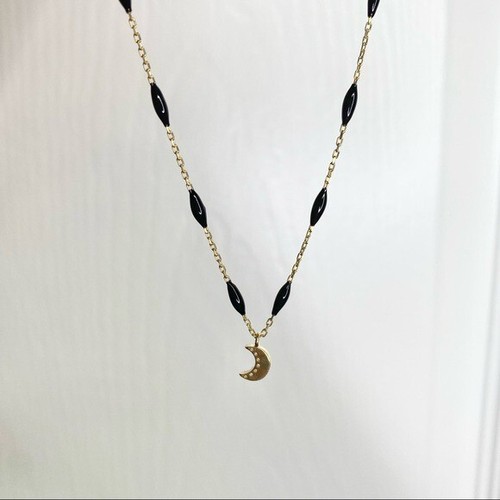 NWT Argento Vivo Enamel Bead Crescent Necklace in Gold - Picture 4 of 6
