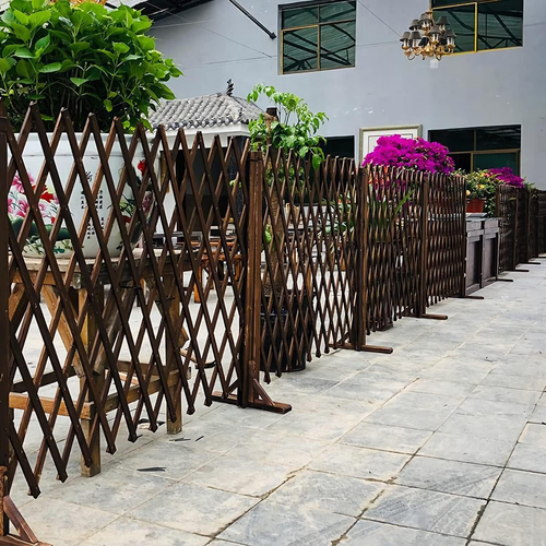2PCS Expandable Garden Fence Wooden Pet Gate 27.5 X 59 Inch Retractable Expandin - Picture 6 of 9