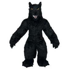 Inflatable Costume Black Wolf Jumpsuit Halloween Plush Mascot Cosplay Party