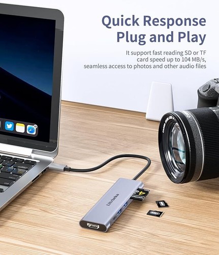 Adattatore HDMI PD Hub 67 in 1 USB-C tipo C a USB 3.0 4K per iPhone Macbook Pro/Air - Foto 7 di 7