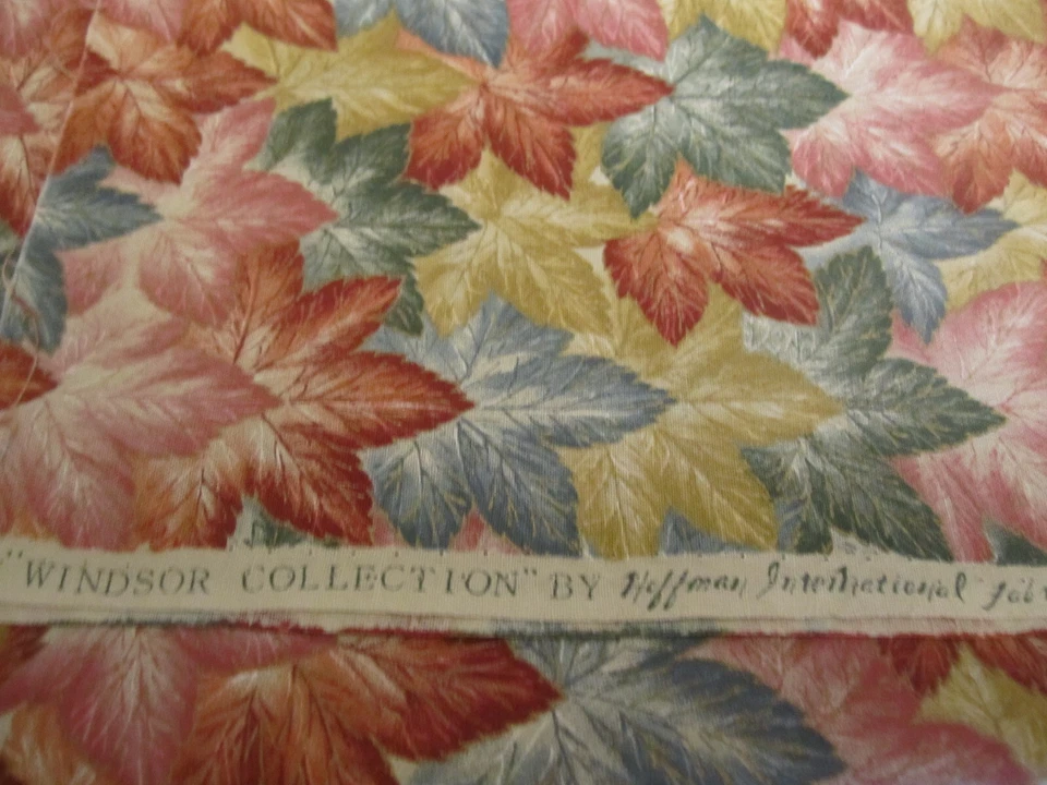 Cotton Fabric Windsor Collection Hoffman Fabrics Fall Leaves Screen Print 18"x44 - Image 2 of 4
