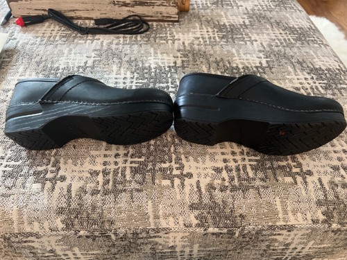 Pre-OwnedDANSKO Black clog shoe size 37 Professional Antique Oiled FLAW NO BOX - Picture 5 of 5