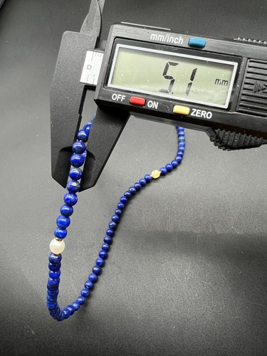 5mm Lapis lazuli 3～loop Women's Bracelet/Natural accessories青金石3圈女士手串配淡水珍珠～蜜蜡～南红 - Picture 7 of 7