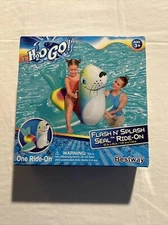 Bestway H20 Go! Flash N' Splash Seal Ride-On Inflatable Pool Toy 62" x 45" - NIP