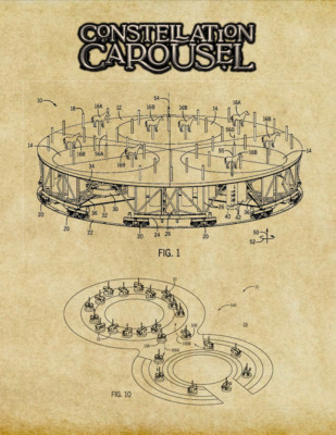 Constellation Carousel Ride Patent Print Universal Studios Epic Universe Orlando