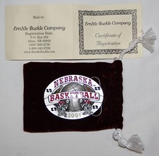 VINTAGE 2001 LIMITED EDITION NEBRASKA CORNHUSKERS BASKETBALL BELT BUCKLE